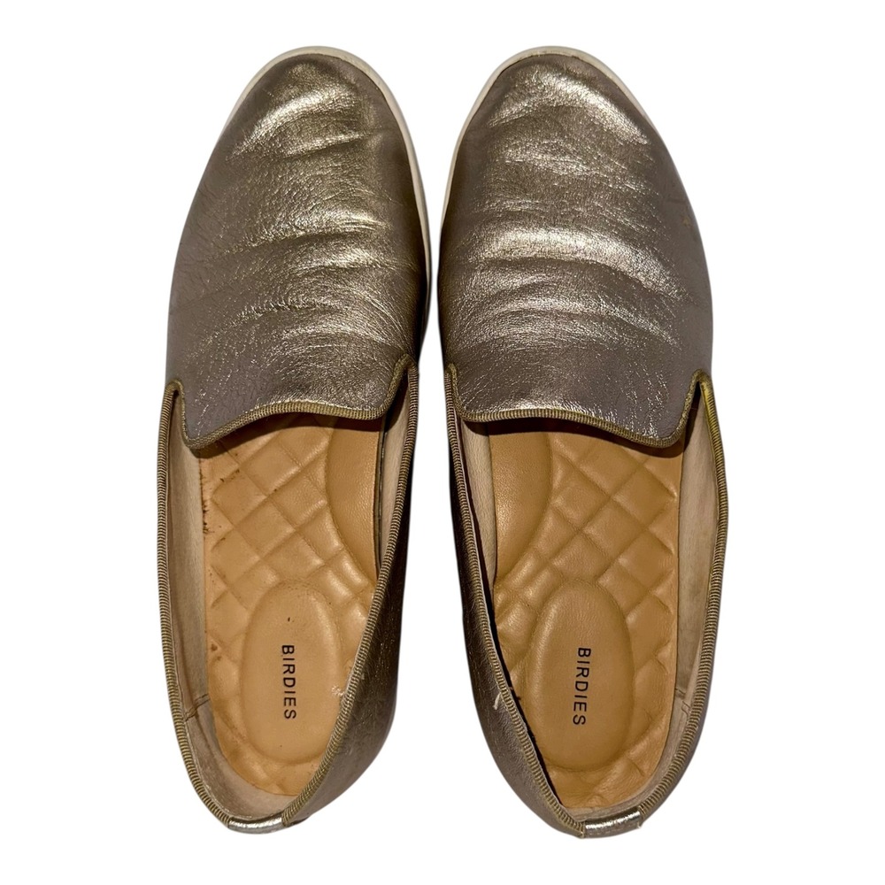 Birdies The Swift Metallic Gold Slip On Sneakers Women's Size 8.5